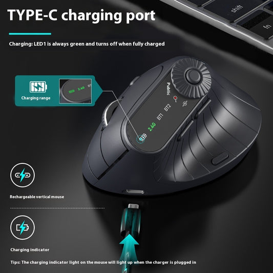 Multifunctional Ergonomic Vertical Bluetooth Wireless Mouse