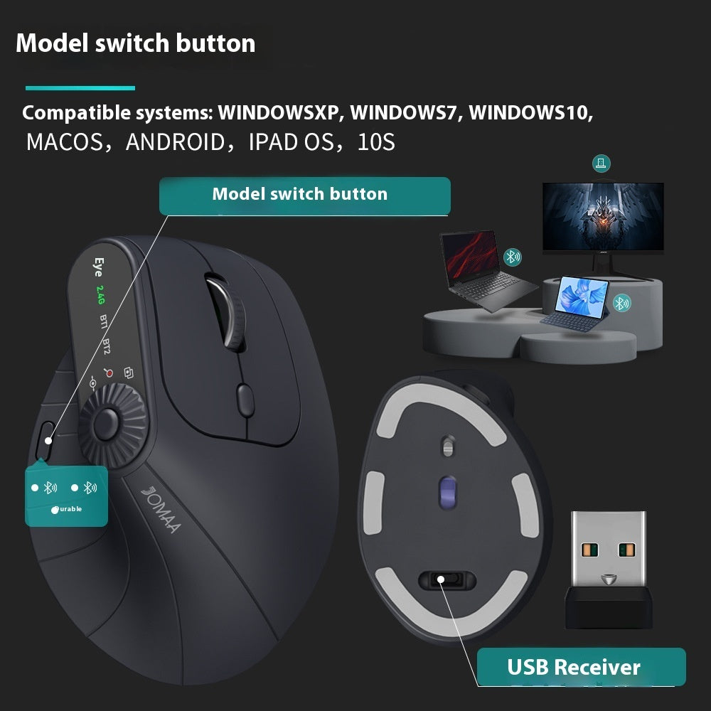 Multifunctional Ergonomic Vertical Bluetooth Wireless Mouse